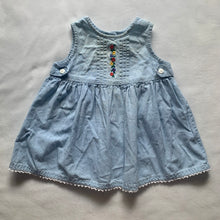 Load image into Gallery viewer, Vintage Floral Chambray Dress 9-12 months
