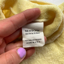 Load image into Gallery viewer, Vintage Yellow Terrycloth Footed PJs newborn
