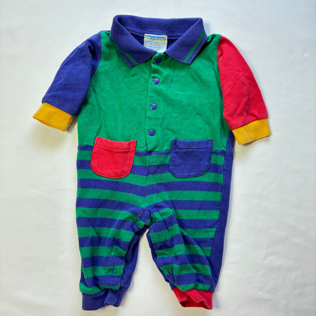 Vintage Color Block Striped Bodysuit 0-3 months