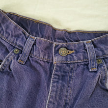 Load image into Gallery viewer, Vintage Levi&#39;s purple jean shorts orange tab 25 inch waist
