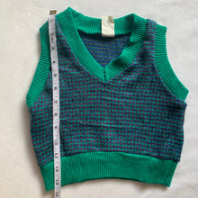 Load image into Gallery viewer, Vintage Green/Purple Knit Vest 3t
