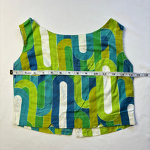 Load image into Gallery viewer, Vintage Groovy Green/Blue Cropped Shirt kids 6/8
