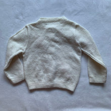 Load image into Gallery viewer, Vintage Cream Knit Flower Cardigan 2t
