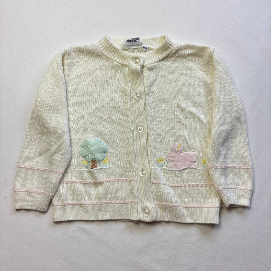 Vintage Bunny + Tree Cardigan 2/3t