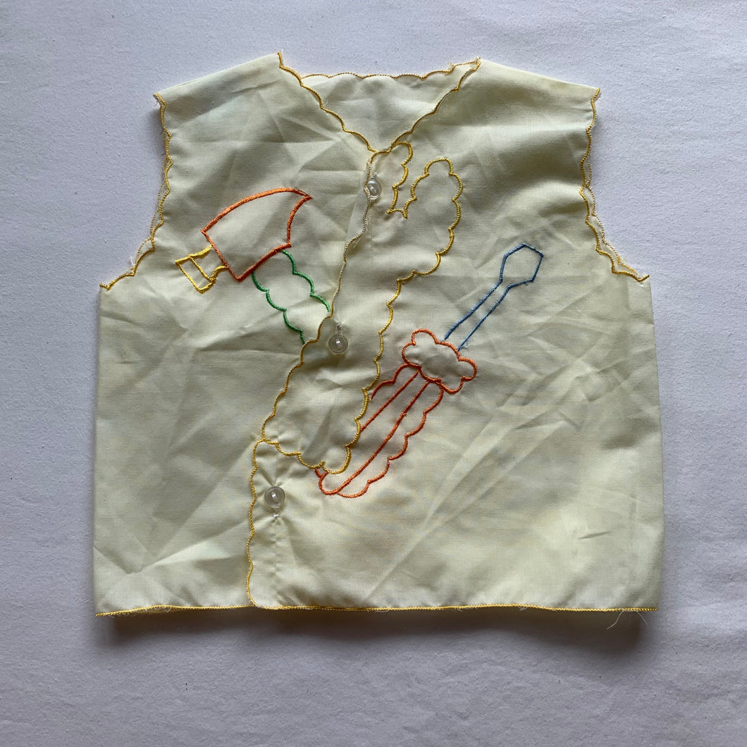 Vintage Tools Embroidered Baby Vest 3-6 months