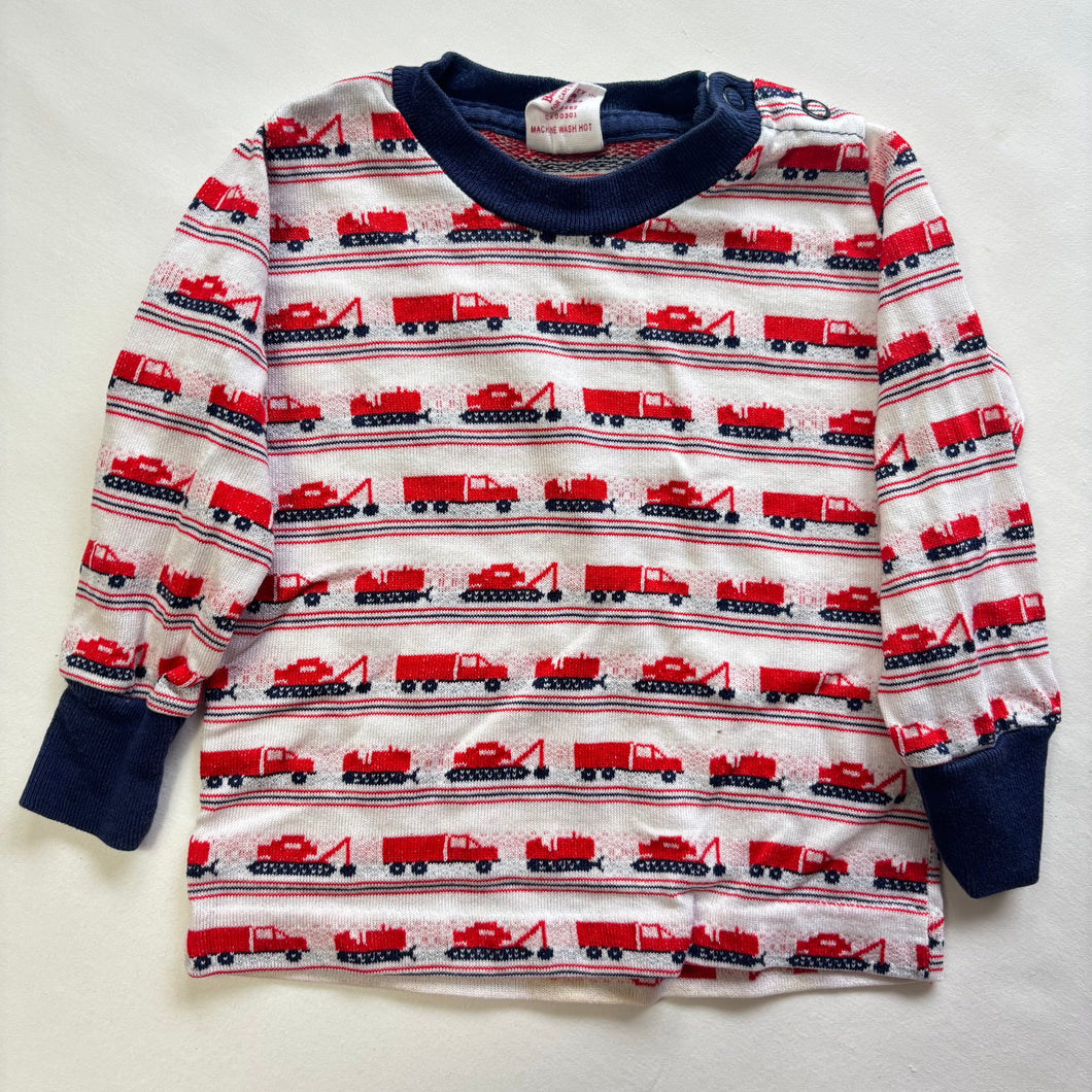 Vintage Construction Vehicles Long Sleeve 3-6 months