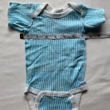 Load image into Gallery viewer, Vintage Blue Grid Romper newborn
