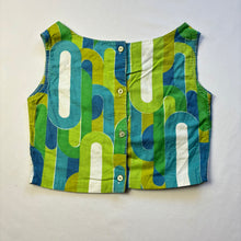 Load image into Gallery viewer, Vintage Groovy Green/Blue Cropped Shirt kids 6/8

