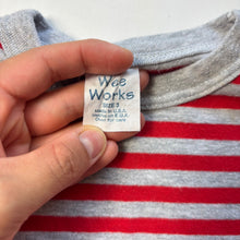 Load image into Gallery viewer, Vintage Red/Gray Striped Long Sleeve 2t
