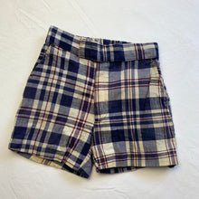 Load image into Gallery viewer, Vintage Navy/Tan Plaid Shorts 3t/4t
