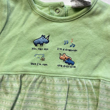 Load image into Gallery viewer, Vintage Rhinos Embroidered Green Romper 6-9 months
