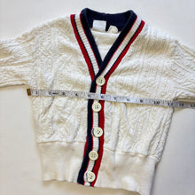 Load image into Gallery viewer, Vintage White + Red/Blue Cardigan Sweater 3t
