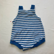 Load image into Gallery viewer, Vintage Bunny Striped Romper 3 months
