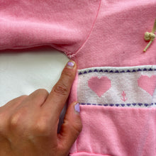 Load image into Gallery viewer, Vintage Pink Hearts Hooded Sweater 18 months
