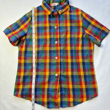 Load image into Gallery viewer, Vintage Rainbow Plaid Shirt kids 8/10
