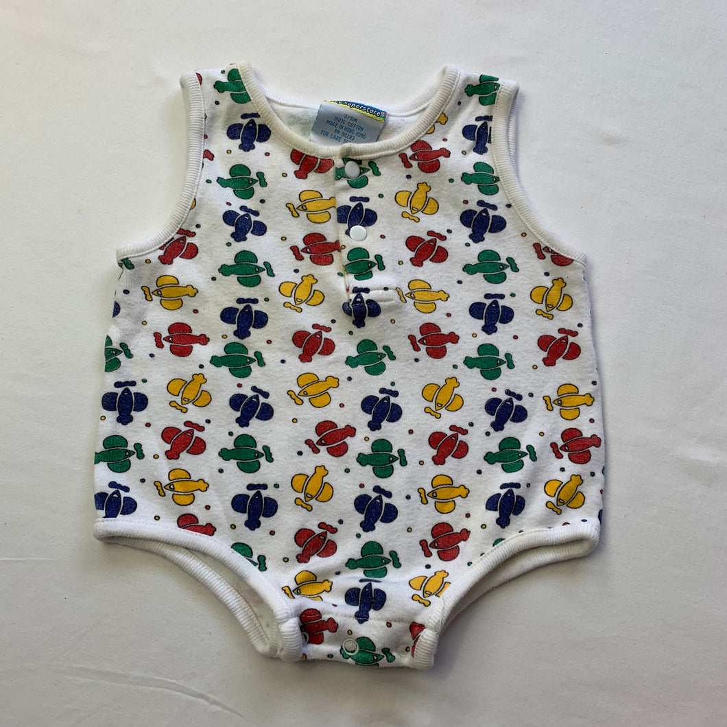 Vintage Primary Airplanes Romper 0-3 months