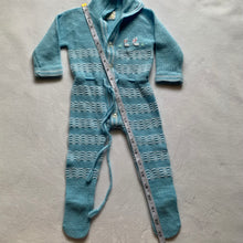 Load image into Gallery viewer, Vintage Bunny Embroidered Knit Footed PJs 3 months
