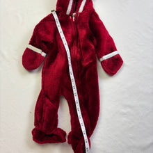 Load image into Gallery viewer, Vintage Maroon Fuzzy Footed PJs 0-3 months

