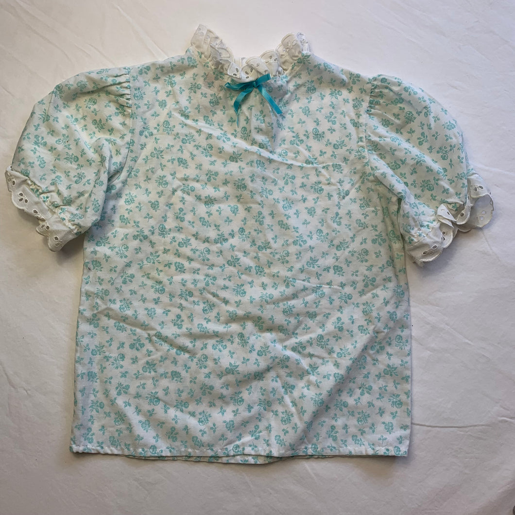 Vintage Blue Floral Blouse 5t/6