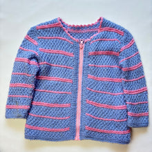 Load image into Gallery viewer, Vintage Purple + Pink Chunky Knit Sweater 4t
