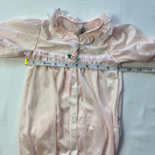 Load image into Gallery viewer, Vintage Pink Silky Ruffled Lace PJs 3 months
