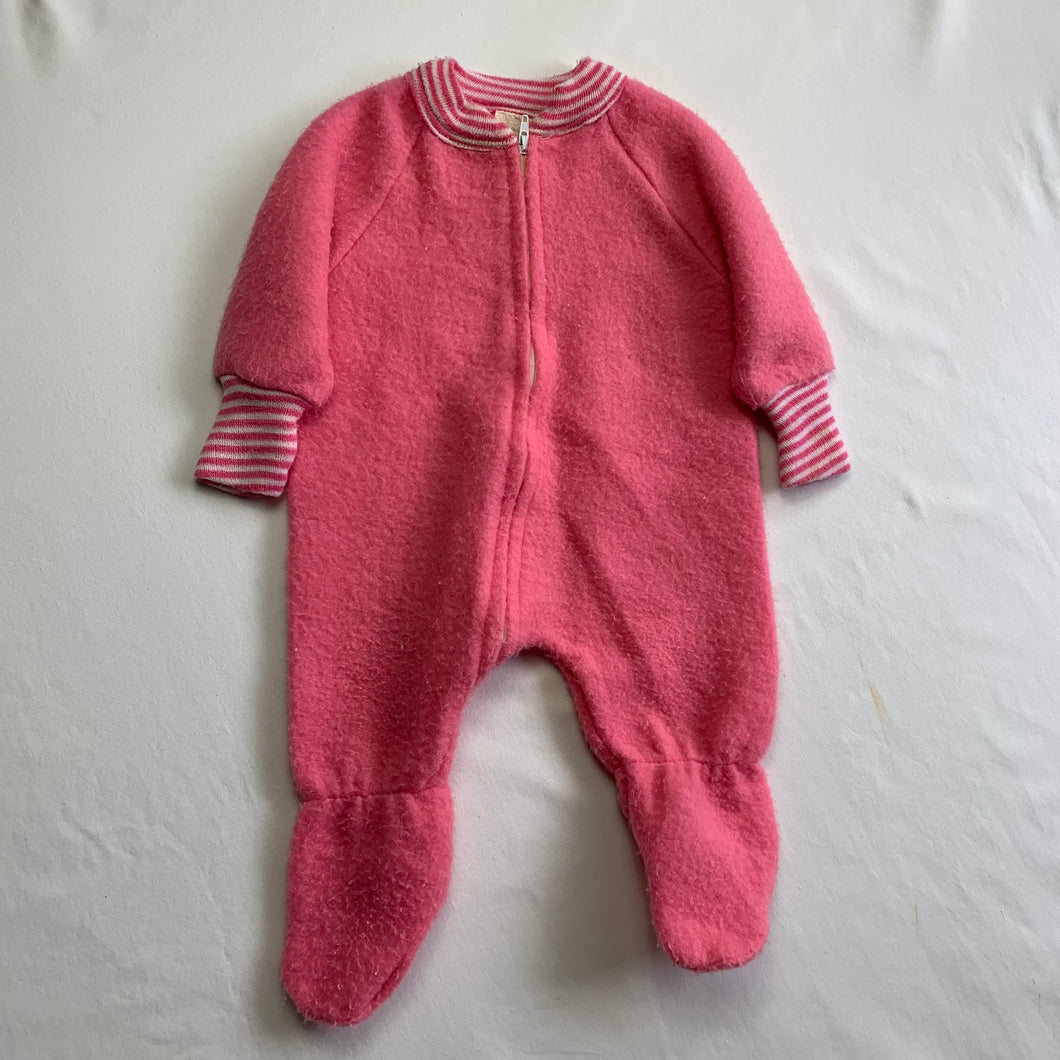 Vintage Pink Footed PJs 3 months
