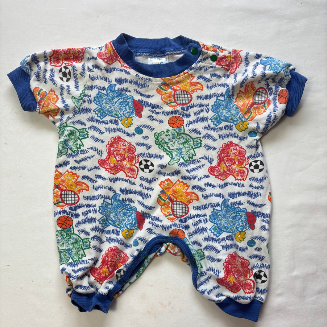 Vintage Sporty Dinosaurs Slouchy Bodsuit 0-3 months