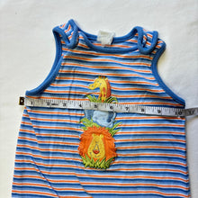 Load image into Gallery viewer, Vintage Striped Animal Romper 9-12 months
