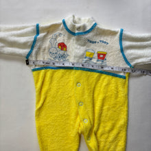Load image into Gallery viewer, Vintage Train Yellow Footed PJs 0-3 months
