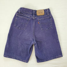 Load image into Gallery viewer, Vintage Levi&#39;s purple jean shorts orange tab 25 inch waist
