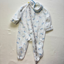 Load image into Gallery viewer, Vintage Airplane Terrycloth Footed PJs 0-3 months
