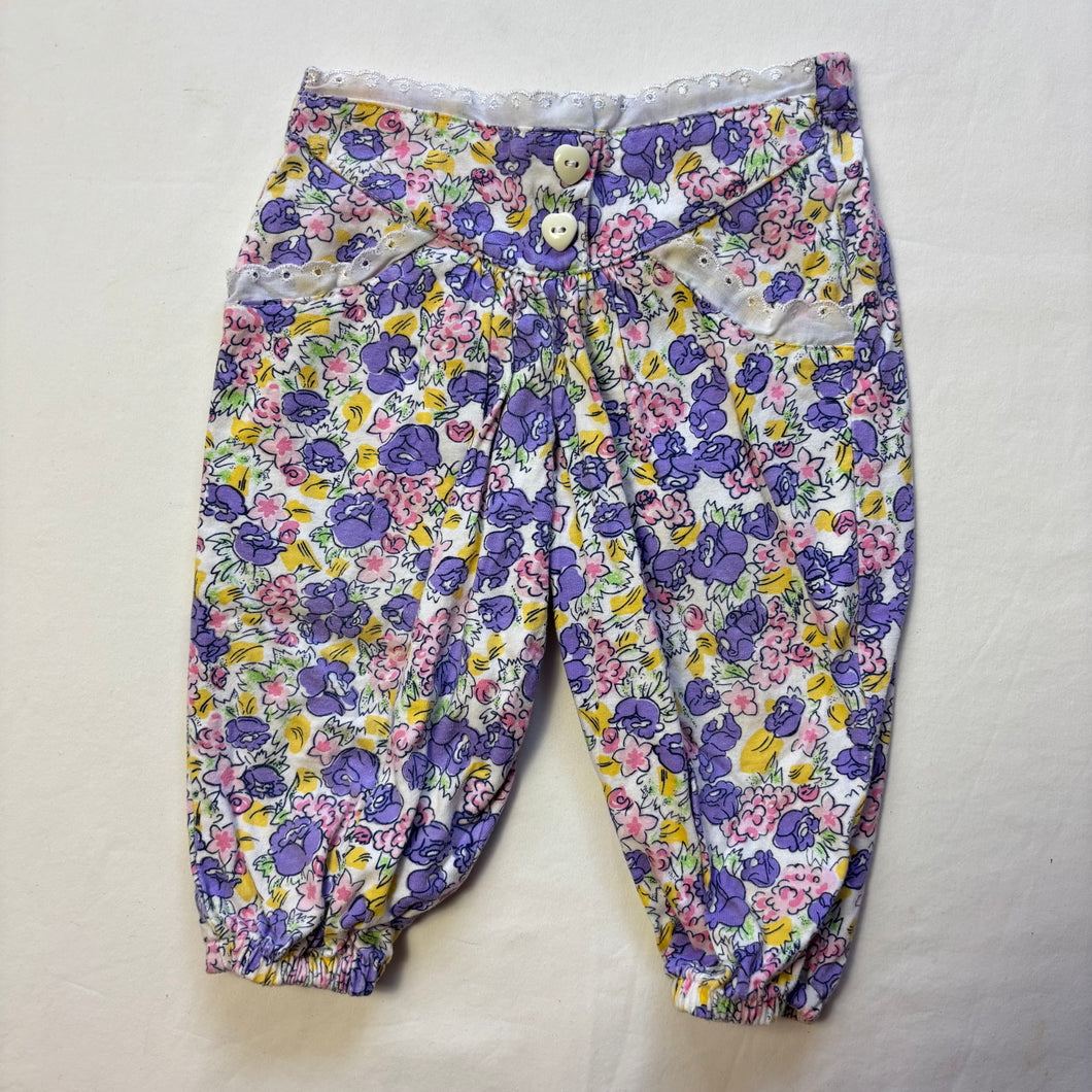 Vintage Cute Floral Pants 9-12 months