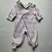 Load image into Gallery viewer, Vintage Pink Striped Footed Bodysuit 6-9 months
