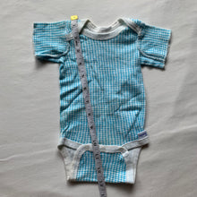 Load image into Gallery viewer, Vintage Blue Grid Romper newborn
