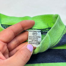 Load image into Gallery viewer, Vintage Green/Navy Striped Long Sleeve 18 months
