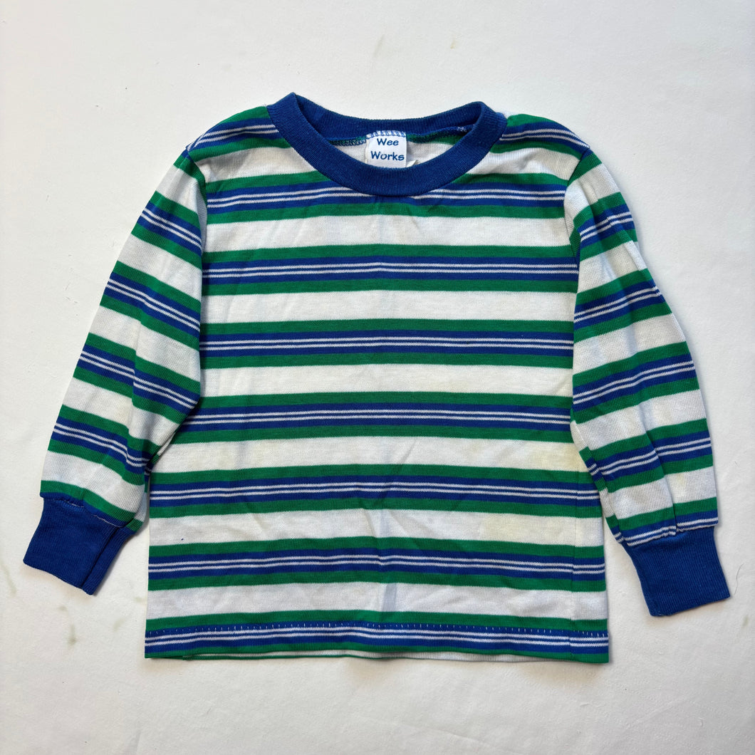 Vintage Blue/Green Striped 2t/3t
