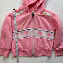 Load image into Gallery viewer, Vintage Pink Hearts Hooded Sweater 18 months
