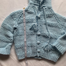 Load image into Gallery viewer, Vintage Blue Hooded Knit Sweater 2t/3t
