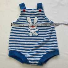 Load image into Gallery viewer, Vintage Bunny Striped Romper 3 months

