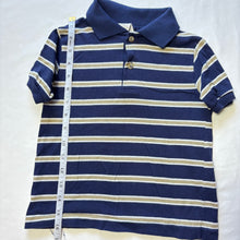 Load image into Gallery viewer, Vintage Navy + Tan Striped Shirt 5t
