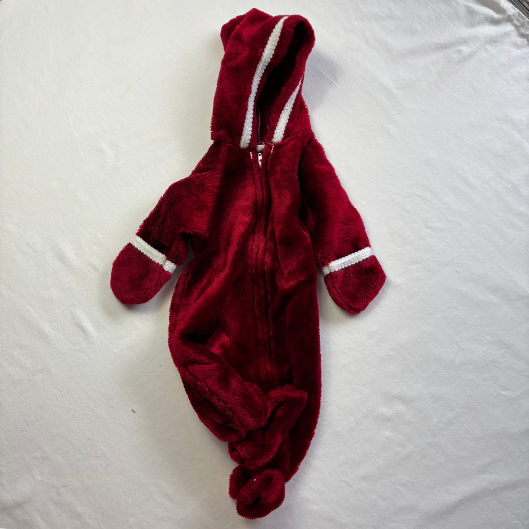 Vintage Maroon Fuzzy Footed PJs 0-3 months