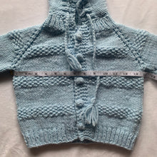 Load image into Gallery viewer, Vintage Blue Hooded Knit Sweater 2t/3t

