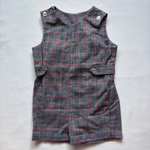 Load image into Gallery viewer, Vintage Gray/Black Plaid Jon Jon 2t/3t

