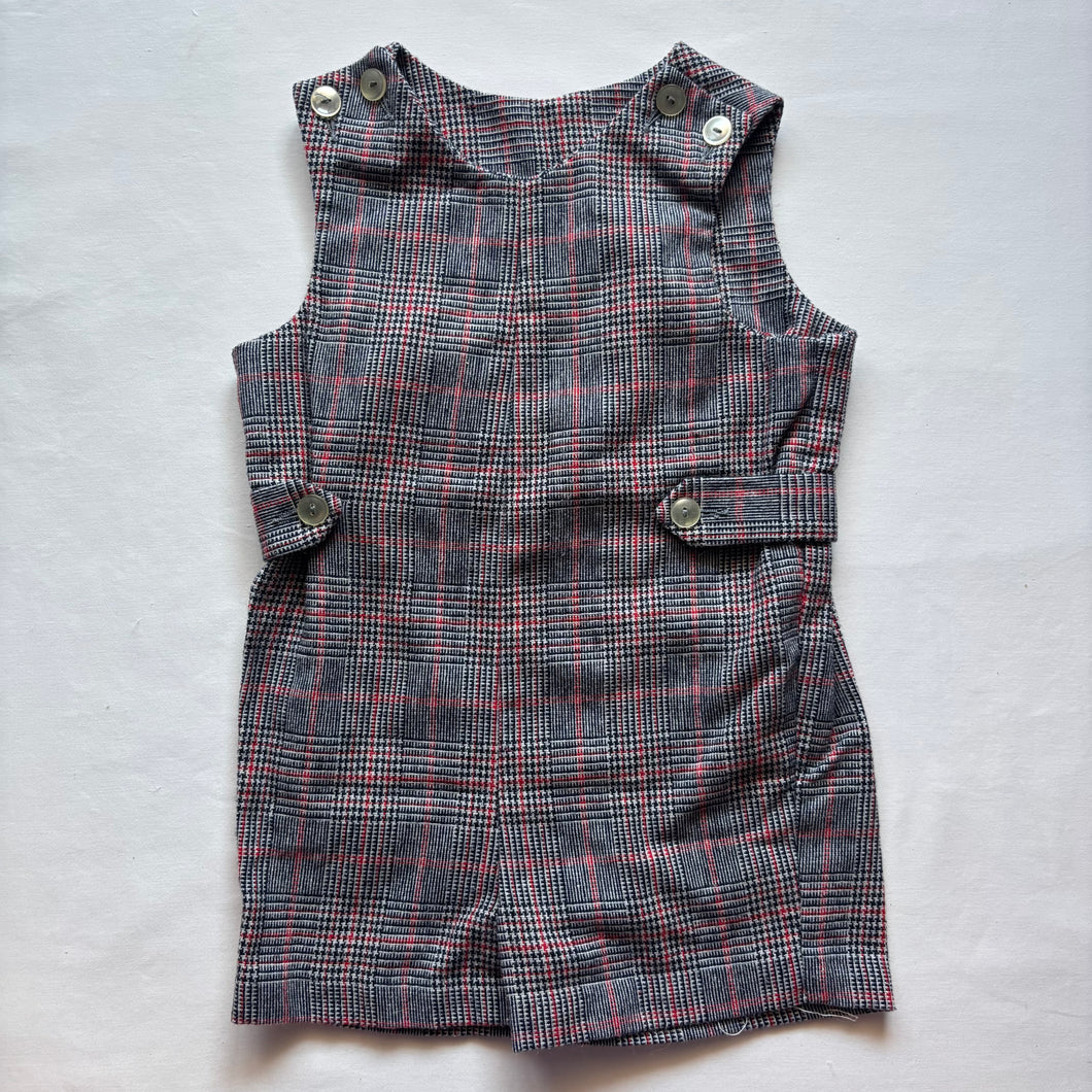 Vintage Gray/Black Plaid Jon Jon 2t/3t