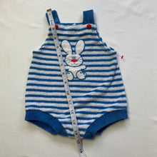 Load image into Gallery viewer, Vintage Bunny Striped Romper 3 months
