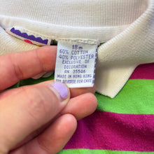 Load image into Gallery viewer, Vintage Pink/Green Striped Bodysuit 18 months
