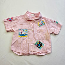 Load image into Gallery viewer, Vintage Summery Patches Pink Shirt 18 months
