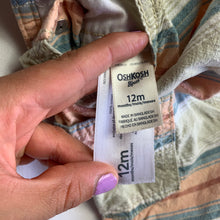 Load image into Gallery viewer, Oshkosh Sunset Striped Shortalls 12 months
