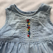Load image into Gallery viewer, Vintage Floral Chambray Dress 9-12 months
