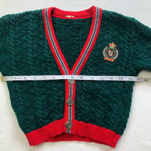 Load image into Gallery viewer, Vintage Green/Red Cardigan 3/4t
